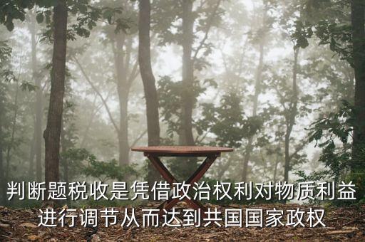 判斷題稅收是憑借政治權(quán)利對(duì)物質(zhì)利益進(jìn)行調(diào)節(jié)從而達(dá)到共國國家政權(quán)