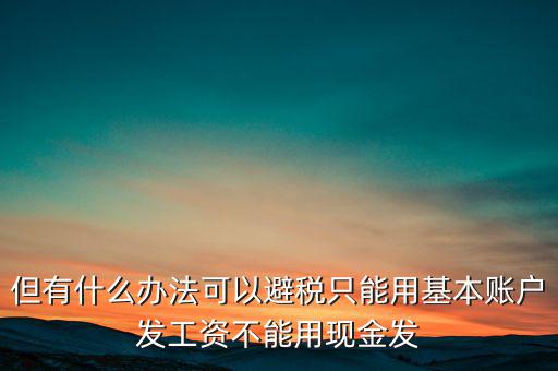 什么是國(guó)稅存量賬戶(hù)，但有什么辦法可以避稅只能用基本賬戶(hù)發(fā)工資不能用現(xiàn)金發(fā)