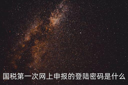 廣東國稅網登錄密碼是什么，國稅第一次網上申報的登陸密碼是什么