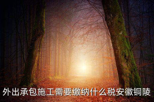 外出承包施工需要繳納什么稅安徽銅陵