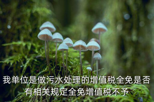 污水處理費(fèi)為什么免稅，污水處理費(fèi)可否免征增值稅事項