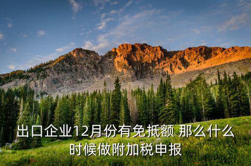 附稅什么時候申報，出口企業(yè)12月份有免抵額 那么什么時候做附加稅申報