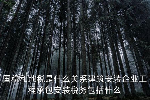 國稅和地稅是什么關系建筑安裝企業(yè)工程承包安裝稅務包括什么
