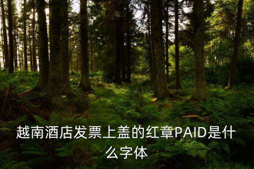 發(fā)票章是什么字體，越南酒店發(fā)票上蓋的紅章PAID是什么字體
