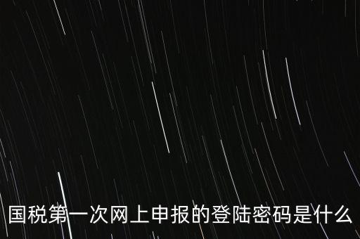 國稅的登錄密碼是什么，國稅第一次網上申報的登陸密碼是什么