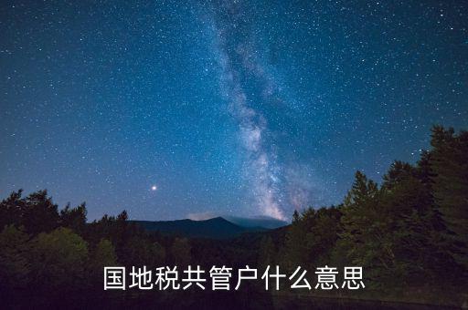 什么是國稅地稅共管戶，國地稅共管戶比對清理是什么意思