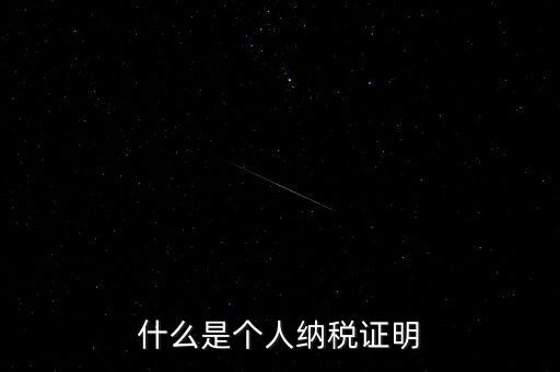 個稅完稅證明是什么，什么是個人納稅證明
