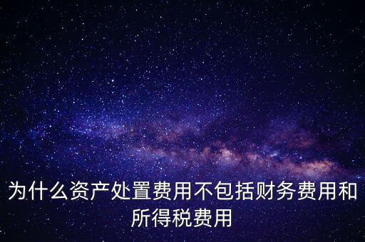 為什么資產(chǎn)處置費(fèi)用不包括財務(wù)費(fèi)用和所得稅費(fèi)用