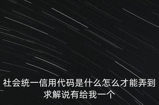 統(tǒng)一社會信用代碼指什么意思，深圳碼統(tǒng)一社會信用代碼是什么