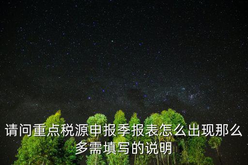 重點(diǎn)稅源申報(bào)要填什么，重點(diǎn)稅源申報(bào)表怎樣填