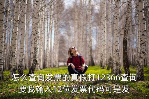 怎么查詢(xún)發(fā)票的真假打12366查詢(xún)要我輸入12位發(fā)票代碼可是發(fā)