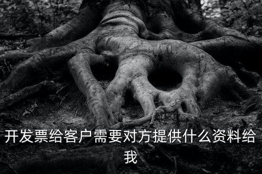 開票需要對(duì)方提供什么資料嗎，開發(fā)票給客戶需要對(duì)方提供什么資料給我