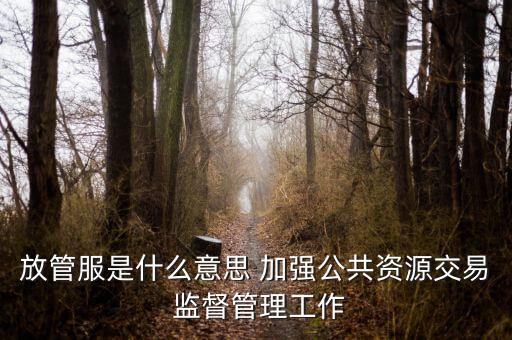 稅務(wù)系統(tǒng)放管服指什么，放管服是什么意思 加強(qiáng)公共資源交易 監(jiān)督管理工作