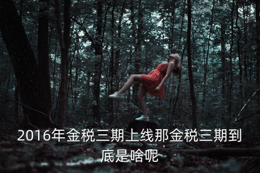 金稅三期包括什么，金稅三期是什么意思