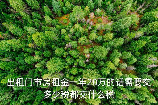 門市房出租要交什么稅，門面房向外出租要交稅嗎