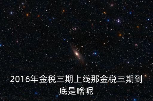 金稅三期登錄密碼是什么，金稅三期是什么意思