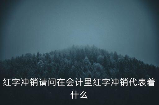紅字沖銷請(qǐng)問(wèn)在會(huì)計(jì)里紅字沖銷代表著什么