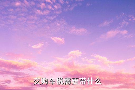 銅陵交購車稅需要什么材料，汽車購置稅要什么材料