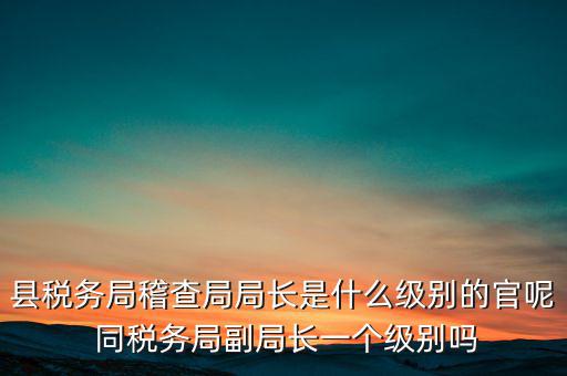 縣稅務(wù)局稽查局局長是什么級別的官呢 同稅務(wù)局副局長一個(gè)級別嗎