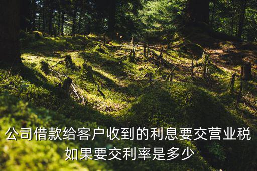 收到借款利息需要交什么稅，公司借款給客戶收到的利息要交營(yíng)業(yè)稅 如果要交利率是多少