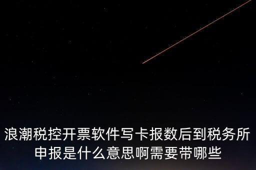 浪潮稅控開票軟件寫卡報數(shù)后到稅務所申報是什么意思啊需要帶哪些