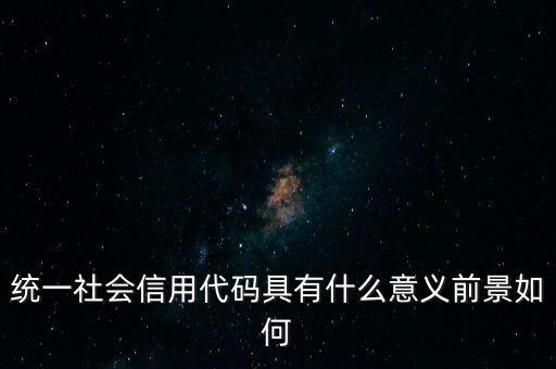 統(tǒng)一社會信用代碼有什么用，深圳碼統(tǒng)一社會信用代碼是什么