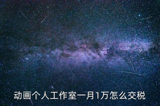工作室如何繳納個稅，動畫個人工作室一月1萬怎么交稅