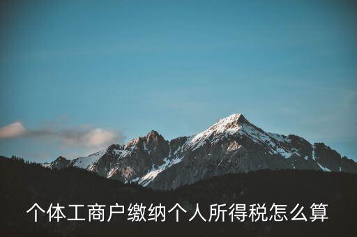 個(gè)體如何算繳稅，個(gè)體工商戶怎么交稅