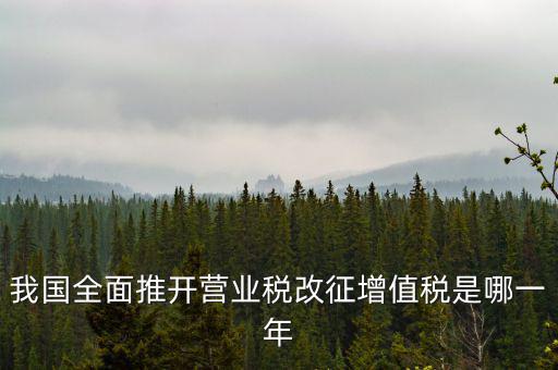 我國(guó)全面推開營(yíng)業(yè)稅改征增值稅是哪一年