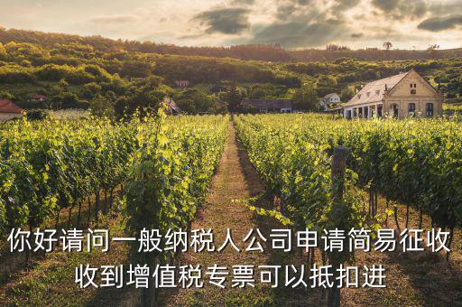 你好請(qǐng)問一般納稅人公司申請(qǐng)簡(jiǎn)易征收收到增值稅專票可以抵扣進(jìn)
