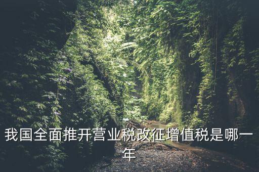 什么時候開始營業(yè)稅改增值稅，我國全面推開營業(yè)稅改征增值稅是哪一年