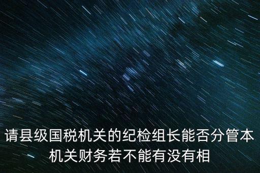 請(qǐng)縣級(jí)國(guó)稅機(jī)關(guān)的紀(jì)檢組長(zhǎng)能否分管本機(jī)關(guān)財(cái)務(wù)若不能有沒(méi)有相