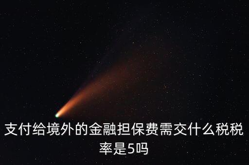 支付給境外的金融擔(dān)保費需交什么稅稅率是5嗎