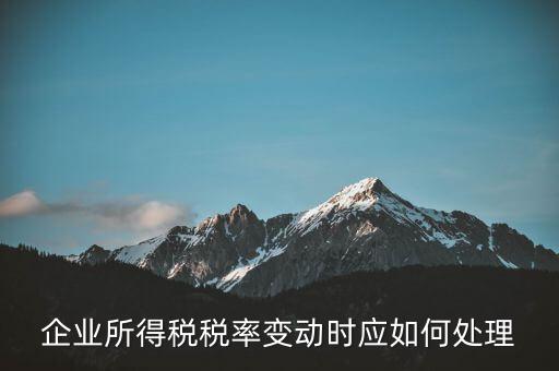 所得稅稅率變化如何用，一道所得稅稅率變化的會計處理問題求指導謝謝