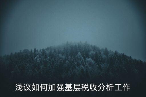 如何搞好稅收科研，淺議如何加強基層稅收分析工作