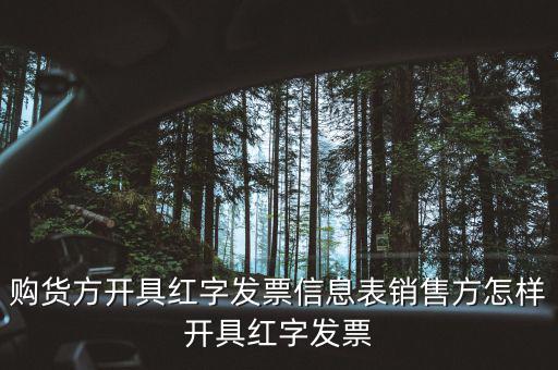 購買方如何開具紅字信息表，購買方增值稅專用發(fā)票填紅字信息表怎么操作