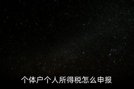 如何注冊個(gè)人所得稅報(bào)稅，個(gè)體戶個(gè)人所得稅怎么申報(bào)