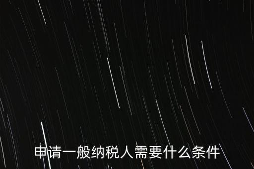 申請(qǐng)一般納稅人需要什么條件