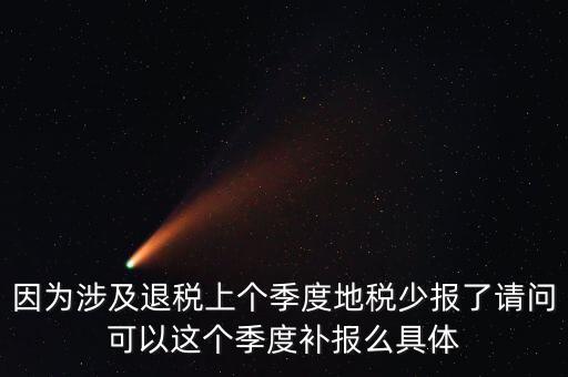 地稅如何補充申報，因為涉及退稅上個季度地稅少報了請問可以這個季度補報么具體