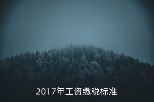 2017年工資繳稅標準