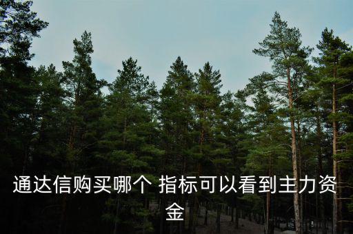通達(dá)信購(gòu)買(mǎi)哪個(gè) 指標(biāo)可以看到主力資金