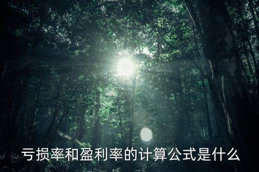  虧損率和盈利率的計算公式是什么