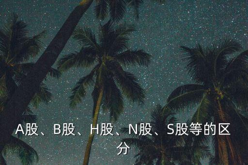 A股、B股、H股、N股、S股等的區(qū)分