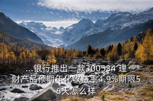 ...銀行推出一款300534 理財(cái)產(chǎn)品預(yù)期年化收益率4.9%期限56天怎么樣