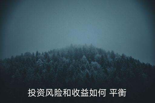 投資風險和收益如何 平衡