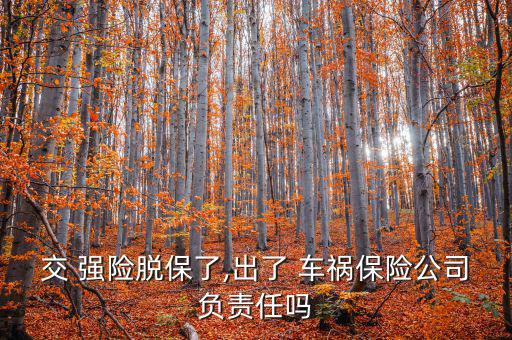 強(qiáng)險(xiǎn)脫保后車禍怎么賠付,交通事故若無責(zé)任保險(xiǎn)公司不賠償損失