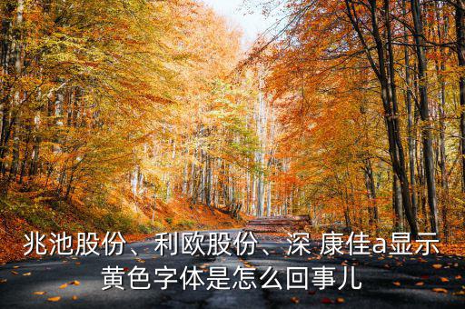 兆池股份、利歐股份、深 康佳a(bǔ)顯示黃色字體是怎么回事兒