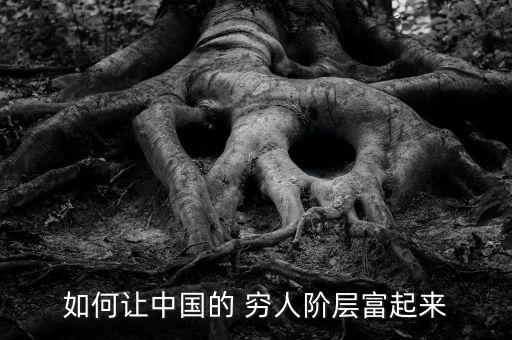 如何讓中國(guó)的 窮人階層富起來