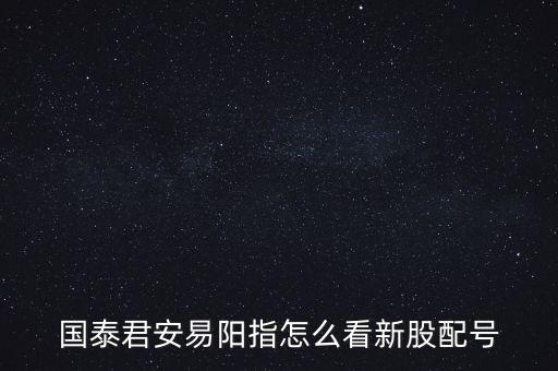國泰君安易陽指怎么看新股配號(hào)