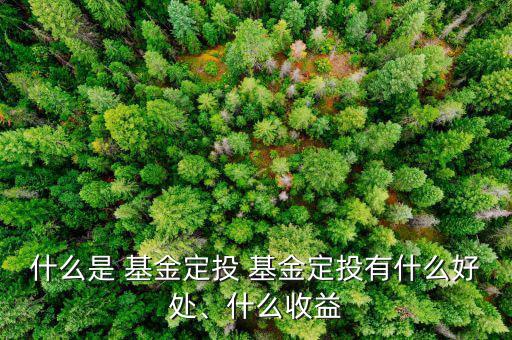 什么是 基金定投 基金定投有什么好處、什么收益